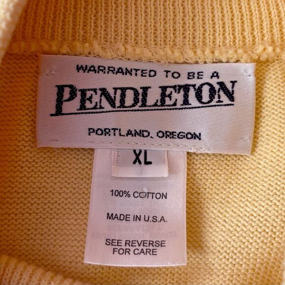 Pendleton Yellow Long Sleeve Sweater Women's Size XL Cotton Pullover Made in USA - Picture 4 of 8